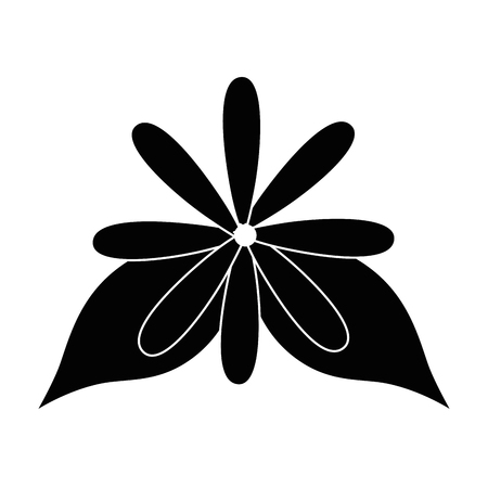 flower and leafs floral decoration vector illustration designのイラスト素材