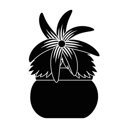 cute flower decorative in pot vector illustration designのイラスト素材