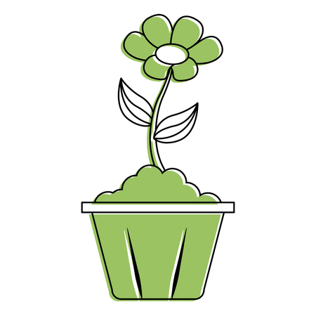 potted flower interior decoration garden spring vector illustrationのイラスト素材