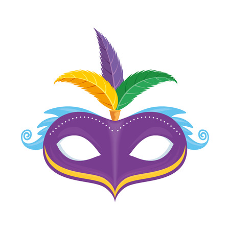 carnival mask with feathers vector illustration designのイラスト素材