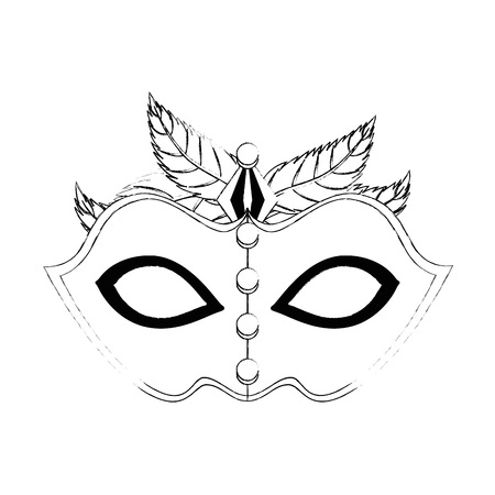 carnival mask with feathers vector illustration designのイラスト素材