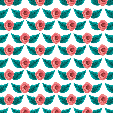 seamless pattern spring decoration flowers leaves vector illustrationのイラスト素材