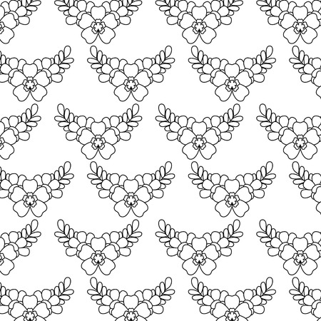 seamless pattern spring decoration flowers leaves vector illustrationのイラスト素材