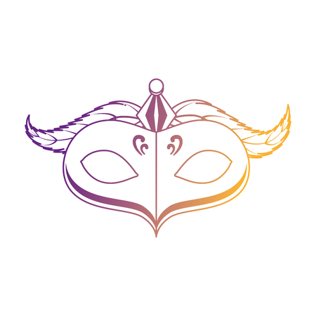 carnival mask with feathers vector illustration designのイラスト素材
