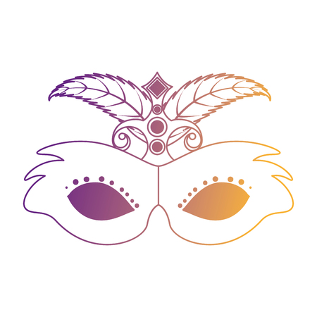 carnival mask with feathers vector illustration designのイラスト素材