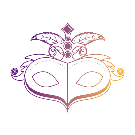 carnival mask with feathers vector illustration designのイラスト素材