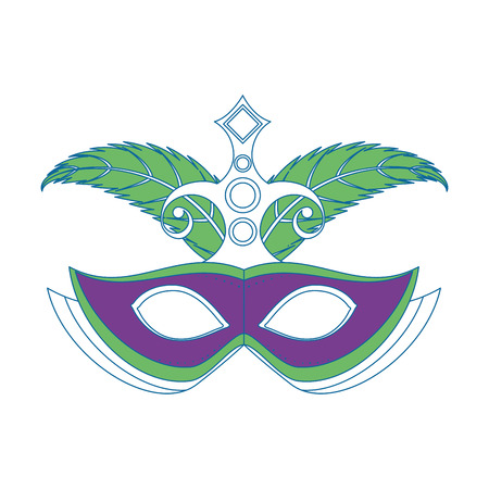 carnival mask with feathers vector illustration designのイラスト素材