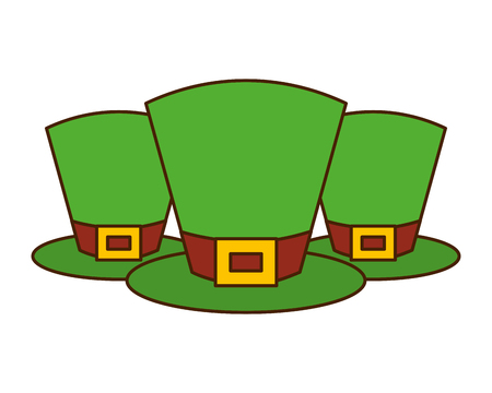 set of green hat of leprechaun accessory vector illustrationのイラスト素材