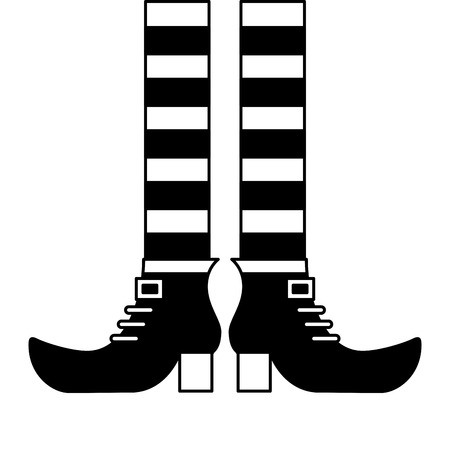 legs and shoes of leprechaun symbol vector illustration black and white imageのイラスト素材