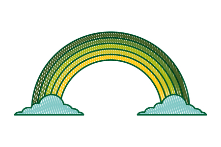 green rainbow color cloud magic fantasy vector illustration drawing image designのイラスト素材