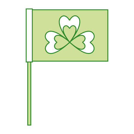 green flag with clover symbol vector illustrationのイラスト素材