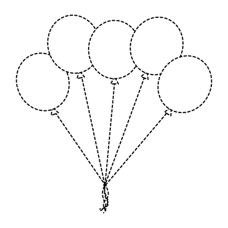 green bunch balloons decoration ornament party vector illustration sticker designのイラスト素材