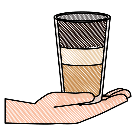 Hand with iced delicious coffee icon vector illustration designのイラスト素材