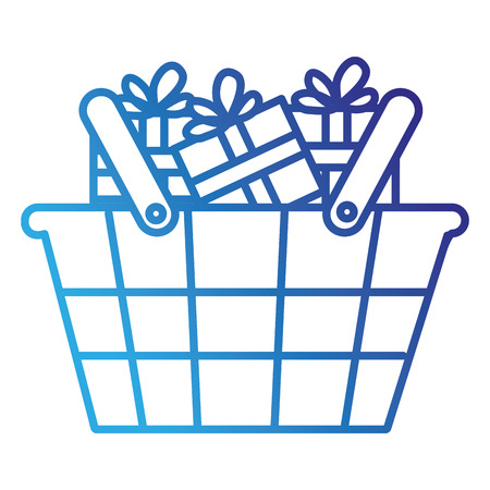 Shopping basket with gifts vector illustration designのイラスト素材
