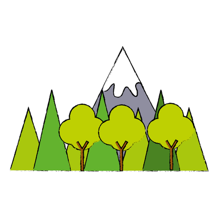 mountainous landscape scene icon vector illustration designのイラスト素材