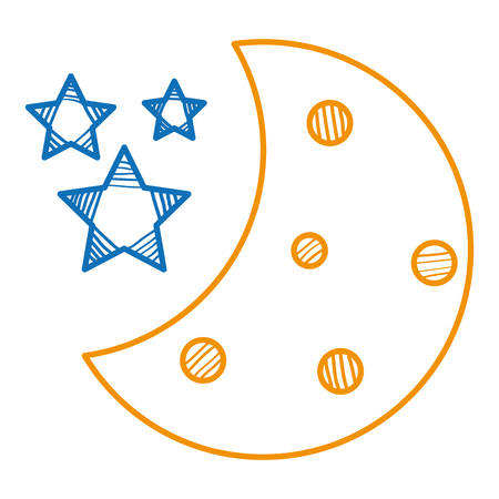 half moon with stars vector illustration designのイラスト素材