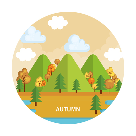 seasonal weather landscape icon vector illustration designのイラスト素材