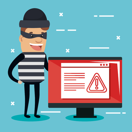 Theft identity avatar character vector illustration designのイラスト素材