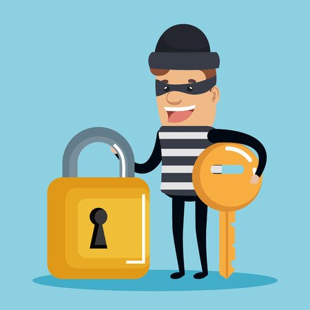 Theft identity avatar character vector illustration designのイラスト素材