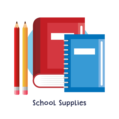 school supplies set icons vector illustration designのイラスト素材