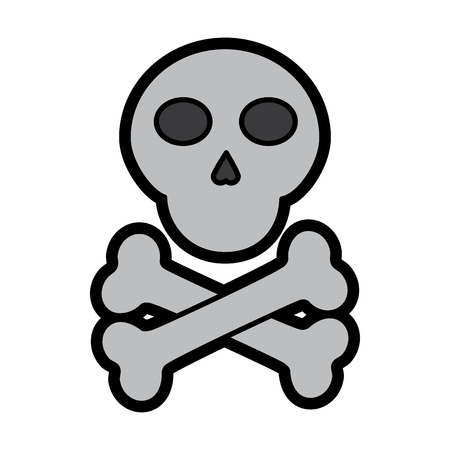 skull and crossed bones danger image vector illustrationのイラスト素材