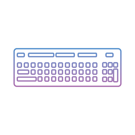 computer keyboard device equipment icon vector illustration degraded line color imageのイラスト素材