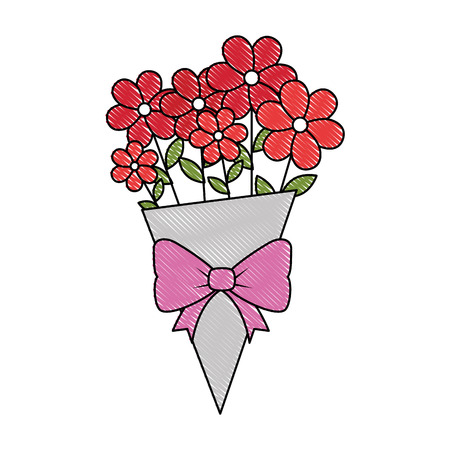 bouquet of flowers decoration vector illustration designのイラスト素材