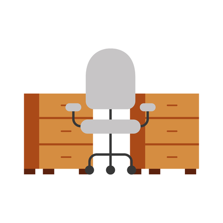 office desk with chair vector illustration designのイラスト素材