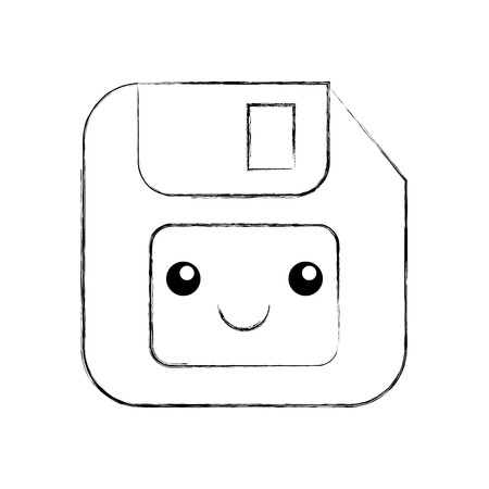 floppy disk character vector illustration designのイラスト素材