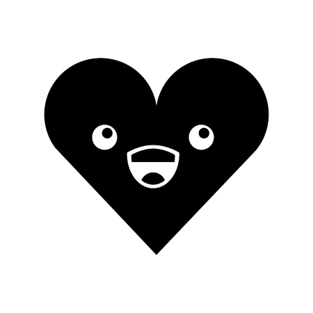 heart love kawaii character vector illustration designのイラスト素材