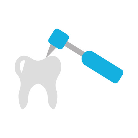Human tooth with dental drill vector illustration designのイラスト素材