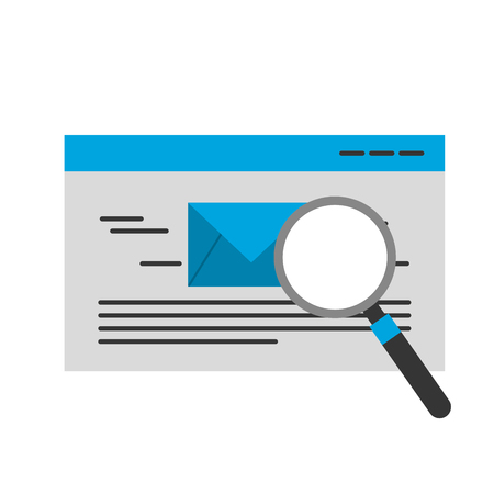 envelope mail with magnifying glass vector illustration designのイラスト素材