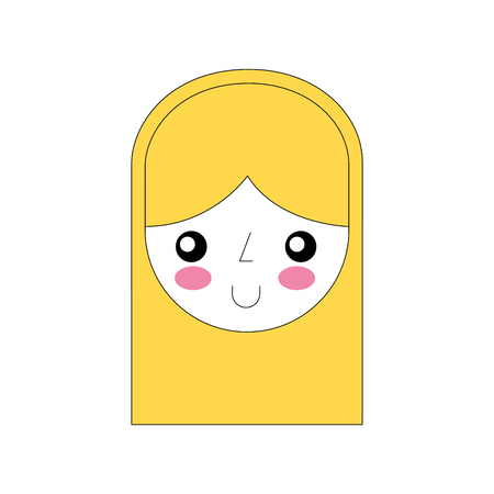 Cute woman avatar character vector illustration designのイラスト素材