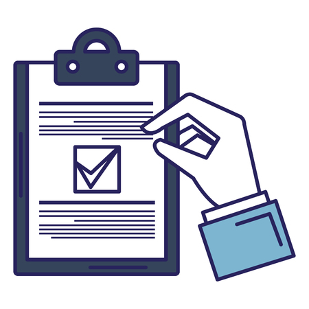 Hand with checklist document isolated icon vector illustration designのイラスト素材