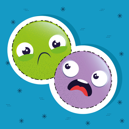 emoji emoticon character collection vector illustration graphic designのイラスト素材