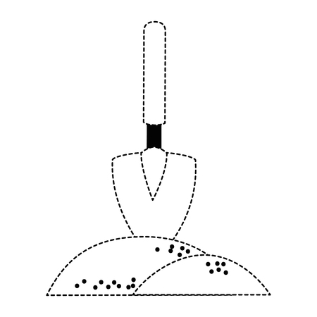 gardening shovel with ground vector illustration designのイラスト素材
