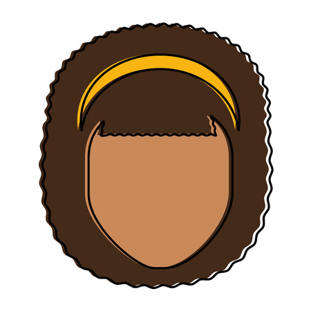 beautiful woman head avatar character vector illustration designのイラスト素材