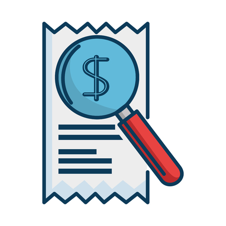 Magnifying glass with receipt vector illustration design.のイラスト素材