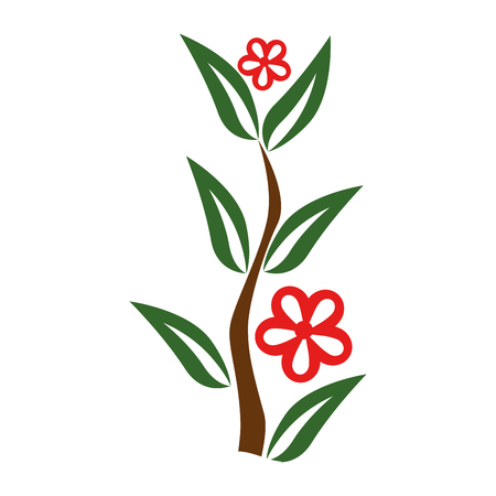 beautiful flower with branch vector illustration designのイラスト素材