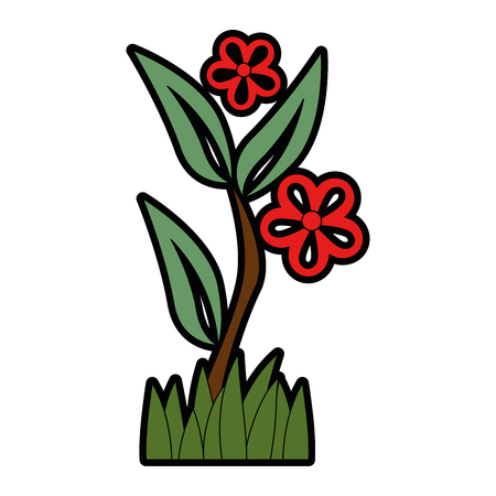 beautiful flower with branch vector illustration designのイラスト素材