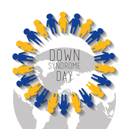 Down syndrome day world and people childhood vector illustration.のイラスト素材