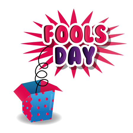 April fool's day celebration poster box prank image vector illustration.のイラスト素材
