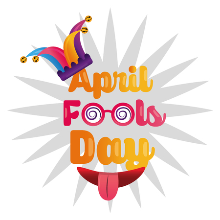 April fools day greeting card funny party vector illustrationのイラスト素材