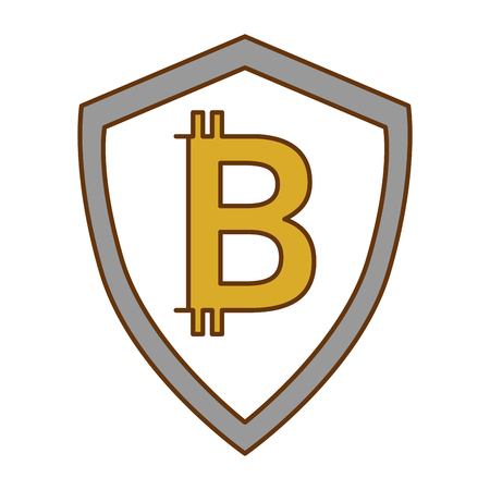 Shield with bitcoin icon vector illustration design.のイラスト素材