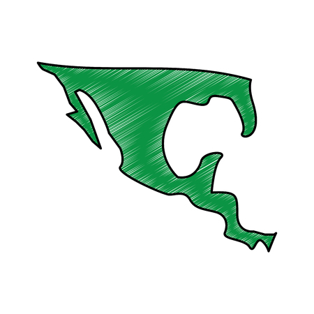 Mexico country map illustration drawingのイラスト素材