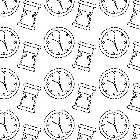 round clock hourglass time symbol background vector illustrationのイラスト素材