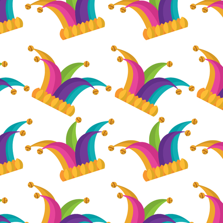 jester hat bells cloth festival carnival background vector illustrationのイラスト素材