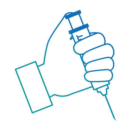 doctor hand with injection medical vector illustration designのイラスト素材