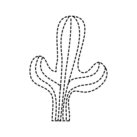 cactus desert plant decorative natural vector illustration dotted line designのイラスト素材