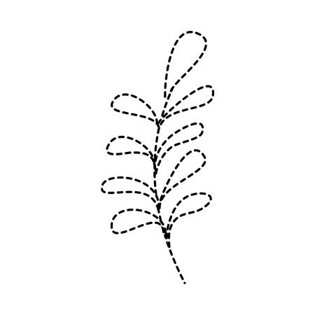 branch leaves plant natural botanical icon vector illustration dotted line designのイラスト素材